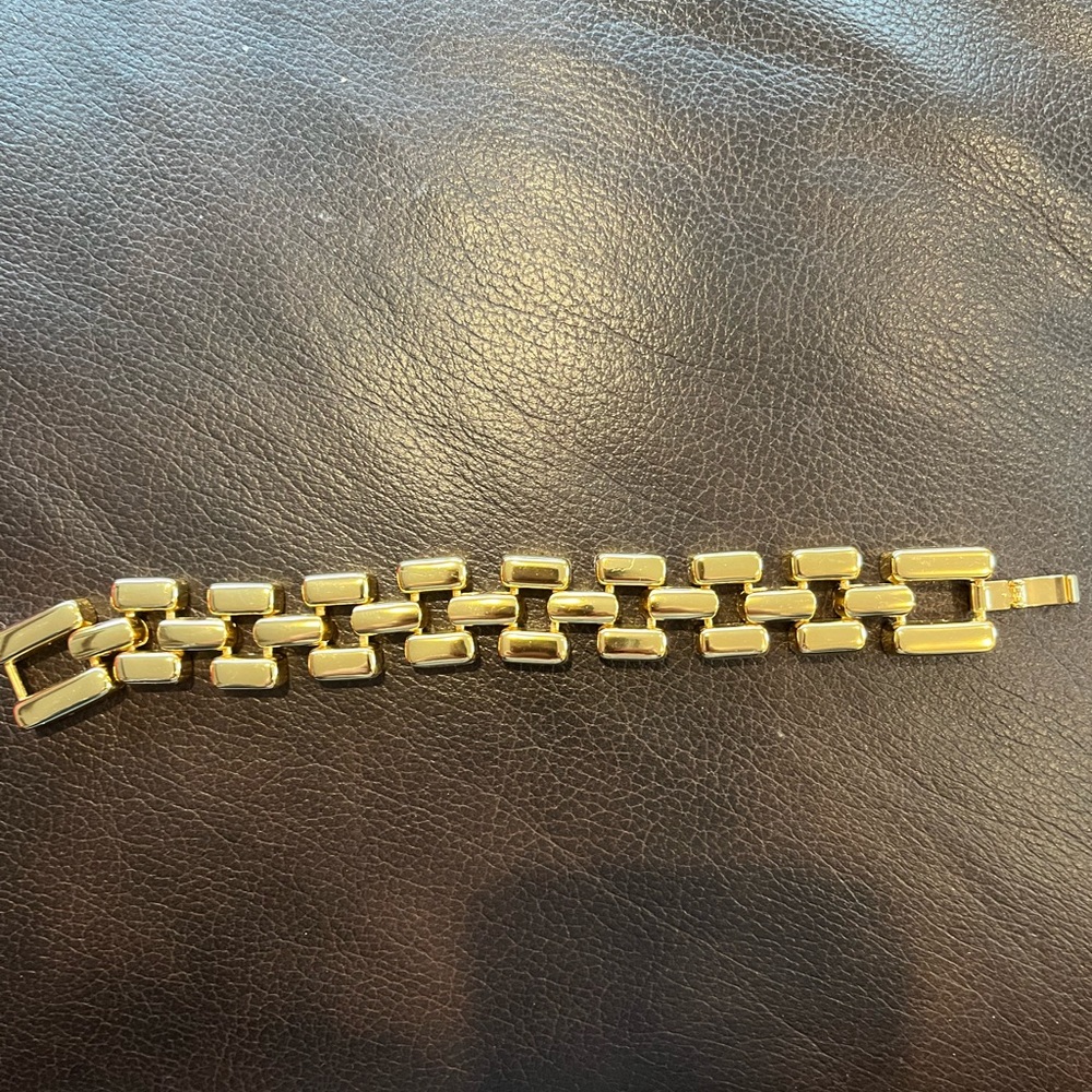 Gold plated link bracelet by J Crew